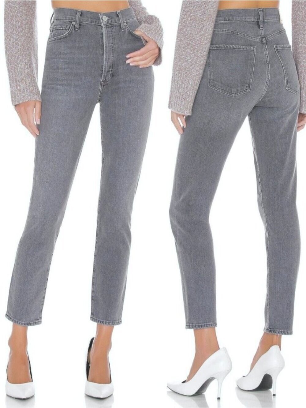 CITIZENS OF HUMANITY Olivia Ankle High Rise Slim Size 24 Silvermist
